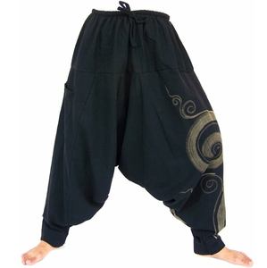 Pantalon décontracté respirant et léger en molleton français avec cordon de serrage, en élasthanne/coton, écologique, à entrejambe tombant pour homme - Product Image 3