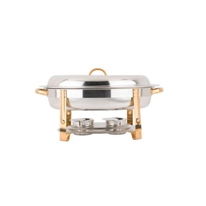 Chauffe-plats style moderne chauffe-plats en métal pour buffet hôtel banquet service de traiteur équipement alimentaire chauffe-plats plaqué argent - Product Image 6