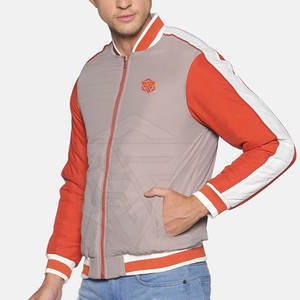 แจ็คเก็ตบอมเบอร์ผ้าไนลอน/โพลีเอสเตอร์สำหรับผู้ชายสไตล์ไฮสตรีทดีไซน์ปกตั้งสำหรับฤดูหนาวสินค้าขายส่ง - Product Image 4