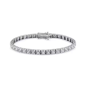 Pulsera de tenis de diamante de moissanita chapada en plata de 14K 4*4 cuadrado VVS alta calidad Plata de Ley 925 joyería de moda regalo de fiesta - Product Image 3