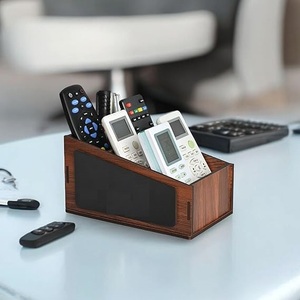 Support de télécommande moderne à 3 niveaux et multi-compartiments pour la maison, le salon, organisateur de table, design détachable, en bois, pour vaisselle - Product Image 3