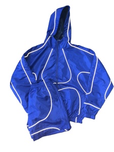 ชุดเซ็ตผู้ชายแบบกำหนดเองสองชิ้น เสื้อแจ็คเก็ตและกางเกงขาสั้นกันลมแบบกำหนดเอง ชุดวอร์มสะท้อนแสงแบบซิป ชุดเซ็ตเสื้อแจ็คเก็ตและกางเกงขาสั้นกันลมสองชิ้นแบบไนลอน - Product Image 1