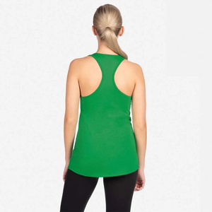 Women's Green <b>Racerback</b> <b>Tank</b> <b>Top</b> Scoop Neck Solid Color Casual Breathable Knitted Polyester <b>Top</b> Regular Length - Product Image 3