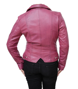 Venta superior Chaqueta de cuero auténtico estilo motorista para mujer Cuello de solapa Cremallera Forro de viscosa transpirable Fábrica directa al por mayor Sialkot - Product Image 6