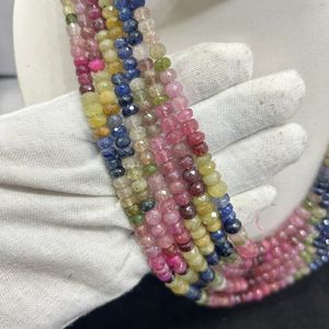 ลูกปัดหลายเม็ด/ทับทิมไพลินสีเหลืองแซฟไฟร์ลูกปัดเหลี่ยมเพชรพลอย/8 Inch20ชิ้น aprox - Product Image 4