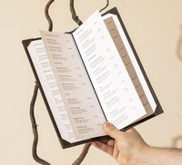 Penutup Menu kulit 8.5x11 Wine bar ukuran tamu Hotel dengan Logo restoran, kulit buku Menu 8.5x11"