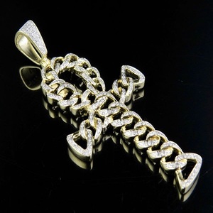 Custom Moissanite Diamond Iced out Cuban Link Pendant for <b>Men</b> Hip Hop Jewelry In 925 <b>Silver</b> Gold Plated Charm <b>Necklace</b> - Product Image 1