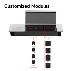 JOYE Cable Cubby Oculto Empotrado Toma de corriente de escritorio Tapa abatible Toma de corriente Cajas de salida personalizadas para muebles Espacio DE TRABAJO - Product Image 6