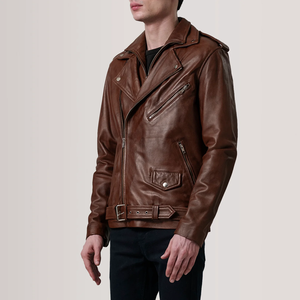 Blouson aviateur en cuir véritable pour homme, design unique, couleur personnalisée, col montant, vintage, uni, teint, enduit, imperméable, style urbain - Product Image 3
