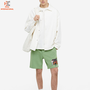Pantalones Cortos Deportivos para Hombre, Ligeros, para Invierno, Cintura Elástica, Bolsillos, Estampado Sólido, para Entrenamiento, Gimnasio, 100% Algodón - Product Image 3