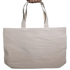 Sac fourre-tout en toile de coton écologique personnalisé avec fermeture éclair, plusieurs tailles (3-6 pouces), style tendance, réutilisable et recyclable pour le shopping - Product Image 2