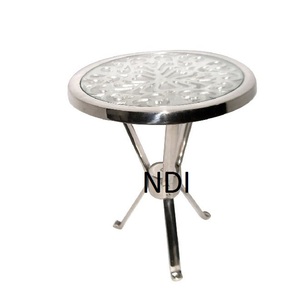 โต๊ะกาแฟกลมกลมสีทองตกแต่งอย่างยั่งยืนโต๊ะกลางโซฟาโลหะสไตล์ที่เป็นเอกลักษณ์ - Product Image 6