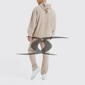 Chándal acampanado lavado ácido para hombre, conjunto de pantalones de chándal acampanados apilados y Sudadera con capucha, chándal desgastado con estampado 3D de lavado ácido - Product Image 2