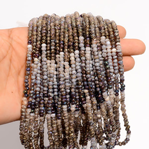 Cuentas de cuarzo múltiple, cuentas de piedras preciosas Rondelle de cuarzo múltiple recubiertas, cuentas de piedras preciosas lisas de cuarzo para la fabricación de joyas, cuentas sueltas - Product Image 2