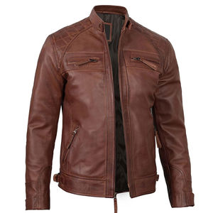 Veste en cuir pour hommes sur mesure, vente en gros de vêtements d'extérieur en cuir véritable du Pakistan, veste pour homme - Product Image 2
