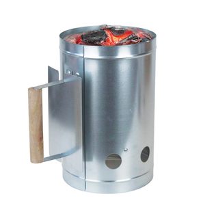 Metallo argento 17x27 cm camino Barbecue con manico in legno rapido per Barbecue accessori per griglia - Product Image 1