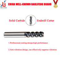 Fraises à couteau plat en carbure monobloc 4 cannelures AlTin enduit marque Baolifeng avec chanfrein pour acier ordinaire ODM/OEM