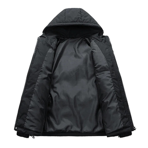Otoño Invierno engrosada abajo a prueba de viento cálido Puffer chaqueta con cremallera completa con cuello con capucha chaqueta de invierno - Product Image 2