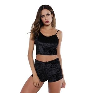 2022 Summer Arrival High Quality Cotton Women's Casual Clothing Set Breathable Crop Top Sweat Shorts Pants Pattern Plus Size - Product Image 1