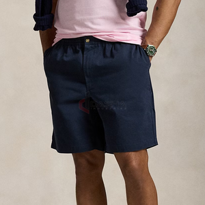 กางเกงขาสั้นผ้าฝ้ายเอวกลางสำหรับผู้ชายกางเกงขาสั้นแนวธุรกิจลำลองกางเกงยืดเรียบแบบคลาสสิกใส่ฤดูร้อนออกแบบโลโก้ได้ตามต้องการ - Product Image 1