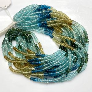 Venta al por mayor de cuentas de piedras preciosas multicolor multiapatita simple Rondellel forma rebordear suministros - Product Image 3