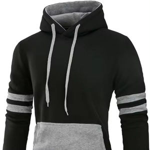 Venta al por mayor de peso pesado de algodón polar con capucha de los hombres de gran tamaño personalizado pulóver ropa casual sudaderas de invierno con capucha cuello impreso - Product Image 1