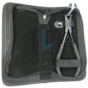 New Stainless Steel Black Matte Powder Coating Hair Extensions Pro in <b>Tape</b> Press Pliers Available With Leather Kit Customization - Product Image 3