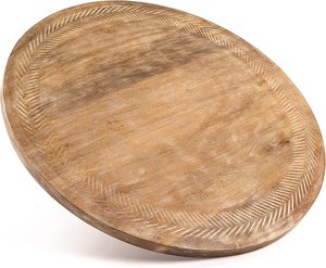 Mango Wood Hand Carved <b>Turntable</b> Lazy Susan, 17" Revolving Cake <b>Stand</b>, Simplify Organization & Hosting - Product Image 1