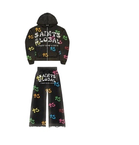 ชุดวอร์มผ้าฝ้ายขนแกะระบายอากาศได้ดีสำหรับผู้ชายชุดวอร์มไซส์ใหญ่พิเศษโลโก้ออกแบบได้ตามต้องการสำหรับฤดูหนาว - Product Image 1