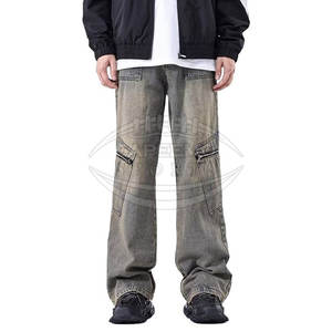 กางเกงยีนส์ขาบานสำหรับผู้ชายกางเกงขากว้างมีสไตล์สำหรับฤดูหนาวและใบไม้ร่วงผ้าฝ้ายน้ำหนักเบาแห้งเร็วเหมาะสำหรับการเดินทาง - Product Image 1