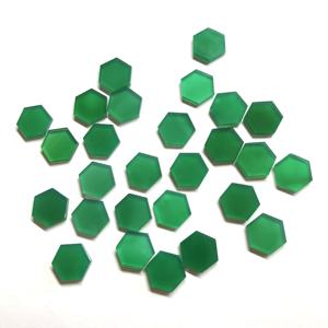 พลอยวิวาซ 12 มม. รูปทรงหกเหลี่ยมแบน สีเขียวออนิกซ์ธรรมชาติ เกรด AAA แบบคาโบชอง พลอยหลวม ได้รับการรับรองจาก IGI สำหรับการทำเครื่องประดับ - Product Image 1
