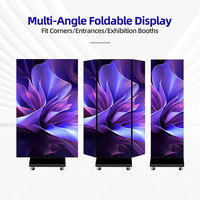 Écran d'affichage LED pliable en trois parties pour intérieur HONGQI, 1280/640 * 1920 mm, P2.5 P1.86 P1.53, machine publicitaire GOB