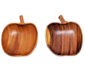 Cuenco de madera con forma de manzana, vajilla decorativa de precio más bajo, logotipo personalizado, precio al por mayor - Product Image 1