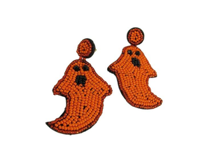 Halloween Trendy Spooky Seed Boucles d'oreilles perlées Paillettes Broderie Perles Diamants Classique Indien Inspiré Halloween Inspiré - Product Image 5