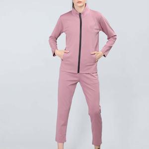 Survêtement personnalisé à fermeture éclair pour femmes, brodé, respirant et extensible, deux pièces, ensemble de vêtements de sport, veste à fermeture éclair, pantalon de jogging, gym, yoga - Product Image 5