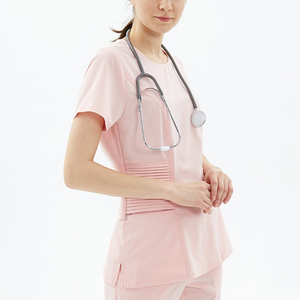 100% Premium Quality Customized Design Medical <b>Scrub</b> <b>Sets</b> O-Neck Short Sleeve Elastic Waist Woven Cotton-Polyester Uniform - Product Image 2