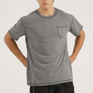 2025 nouveau 95% coton 5% élasthanne hommes coupe ajustée t-shirt plus longue goutte ourlet incurvé Muscle mince ajusté Gym t-shirt hommes T-shirts - Product Image 6