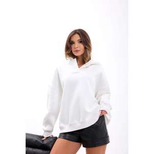 Sweat-shirt surdimensionné 7525 en tissu tricoté respirant ECRU, confortable et élégant - Product Image 1