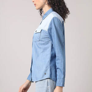 Camisa Vaquera Vintage para Mujer, de Alta Calidad, 100% Algodón, con Texto Personalizado Impreso, Informal, para Verano e Invierno, con Logotipo Frontal - Product Image 2