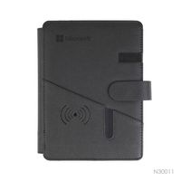 Bloc-notes A5 en cuir PU avec chargeur sans fil, bloc-notes intelligent avec chargeur 5000mAh