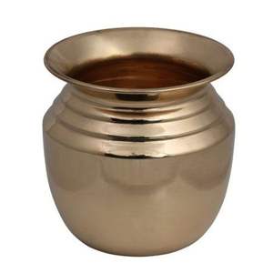 Pot à eau en laiton doré traditionnel fait à la main, rond, décoration d'intérieur, article cadeau pour le rangement, style religieux, technique de moulage - Product Image 5