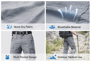 Pantalones Cargo de Senderismo Deportivos Casuales de Invierno para Hombre, Tejidos, Planos, de Secado Rápido, Impermeables, de Nailon, Unisex, Transpirables, Tácticos, de Cintura Media - Product Image 4