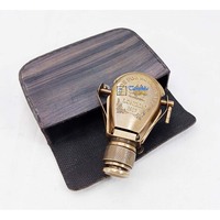 Vajilla Coleccionable de Estilo Vintage, Regalo de Latón Plateado y Cuero, Antigüedad Náutica
