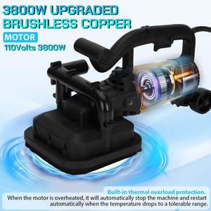 Ponceuse industrielle 4 têtes 3800W pour sols en béton avec extraction de poussière, disque de meulage diamanté et pierre de polissage pour béton et métal - Product Image 3