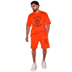 Logo personnalisé Ensemble T-shirt et short pour hommes Vêtements d'été Ensemble short 2 pièces pour hommes Ensemble t-shirt avec short assorti Couleur contrastée - Product Image 1