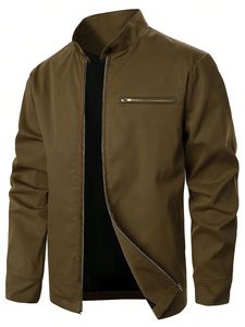 Meilleures vestes de mode pour hommes Tissu de haute qualité Motif uni Fermeture éclair devant Capuche Imperméable Toutes tailles pour hommes Vestes - Product Image 2