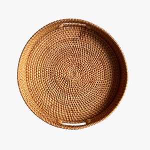 Plateau en rotin léger au design unique pour la cuisine, le bureau, le garage - Rangement multifonctionnel pour servir des boissons, des collations, des fruits, raisonnable - Product Image 3