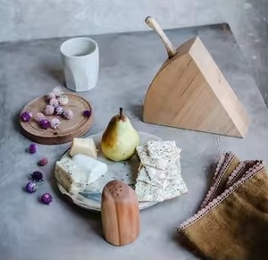 High-Quality Cheese <b>Block</b> in Premium Wood with Hand Forged <b>Knife</b> for Elegant Storage and Display Stand Premium Quality - Product Image 2