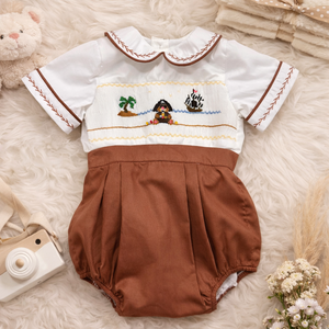Mameluco para Bebé Niño con Bordado de Pirata, Traje Clásico de Boutique para Bebés y Niños Pequeños - Product Image 2