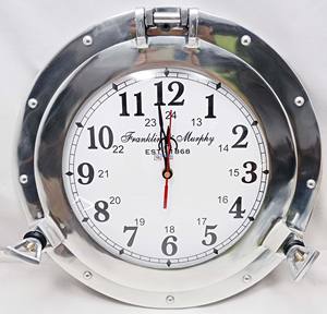 Hublot nautique Design horloge murale Style maritime horloge décorative en métal pour la maison et le bureau prix de gros artisanat en métal - Product Image 6